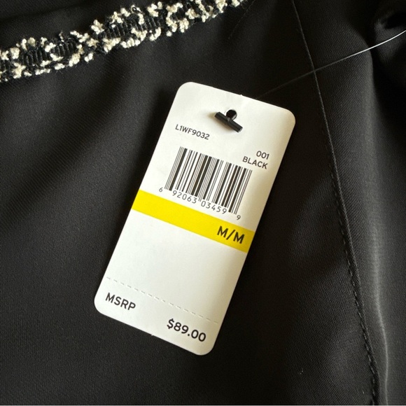 Laundry by Shelli Segal Long Sleeve Button Front Egret Blouse Boucle Trim M NWT - Picture 7 of 9